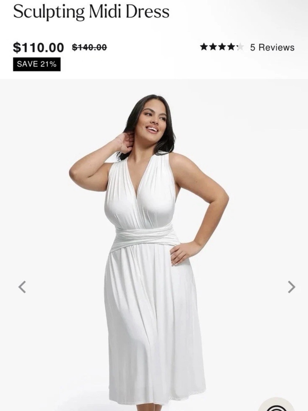 Sculpting Midi Dress — White